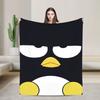 Kawaii Black Penguin Blanket Bad Badtz Maru Super Warm Pattern Plush Throw Blanket For Couch Bed Flannel Bedspread Bed Cover