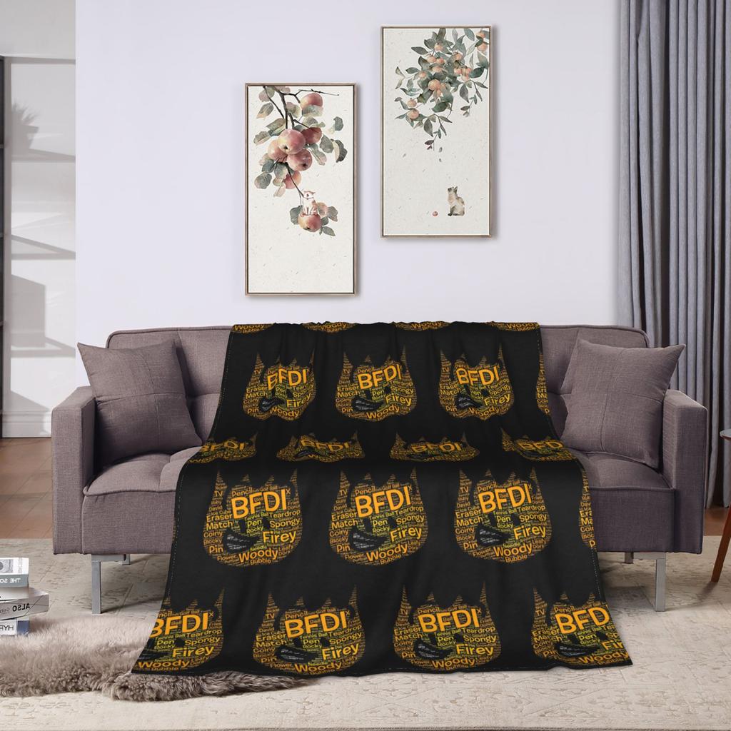 Four BFB  BFDI Blanket Velvet Textile Decor  Portable Lightweight Throw Blankets for Bedding Office Bedding Throws