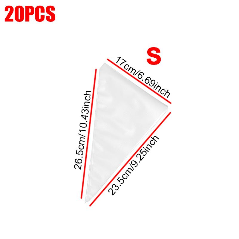 

20PCS/Set Disposable Pastry Piping Bag Sleeve 3 Size Available Confectionery Decorating Cream Fondant Shaping Squeezing Tool ZYF