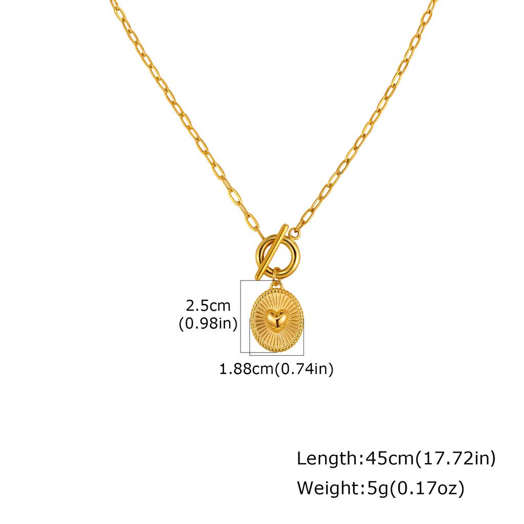 Trendy Chic Shell Conch Strawberry Heart Pendant Stainless Steel OT Buckle Square Chain Necklace for Women Jewelry Gifts