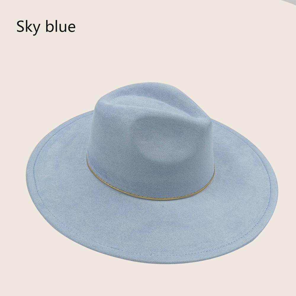 Suede Wide-brimmed Hat 9.5 Cm Brim Width Unisex Suitable for Jazz Hat Fedora Hat Church Hat Felt Hat Soft Felt Hat Panama Hat.