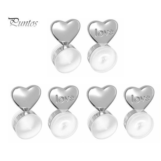 

6 шт. Серьги на спине в форме сердца Серьги-подъемники на спине Силиконовые серьги на замену для обвисших ушей серебряный