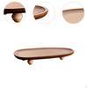 Wood Pedestal Stand Wooden Serving Tray Decorative Riser Platter for Treats