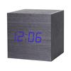 LED Voice-Controlled Digital Alarm Clock - Silent, Luminous, Square Wooden Design for Bedroom