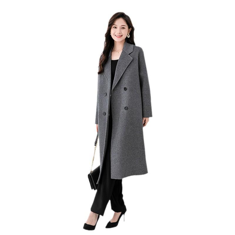 Autumn/Winter Loose Double-Sided Wool Coat - Women's Korean Double-Breasted Camel Coat