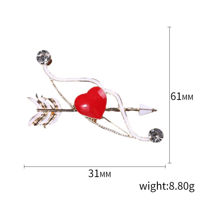 Valentine's Day Romantic Rhinestone Heart Brooches for Women Pearl Love Pins Banquet Party Backpack Gifts Jewelry Accessories