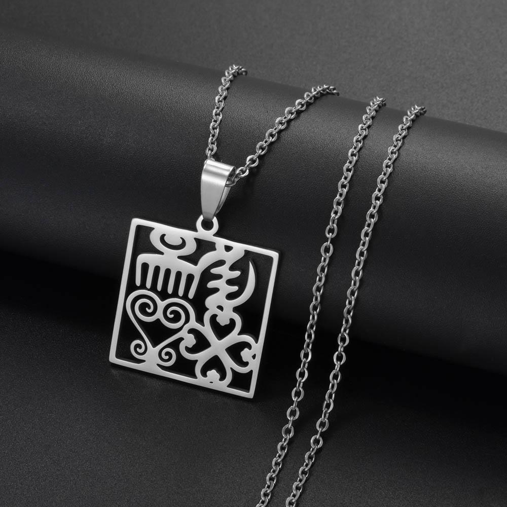 Anniyo Ancient African Traditional Culture Gye Nyame Symbols Ancient Egypt Pendant Necklaces Stainless Steel Jewelry @367221