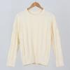 Ppaeppae Round Neck Voluminous Cable Knit Loose Fit Long Sleeve Knit T-Shirt 4 Colors