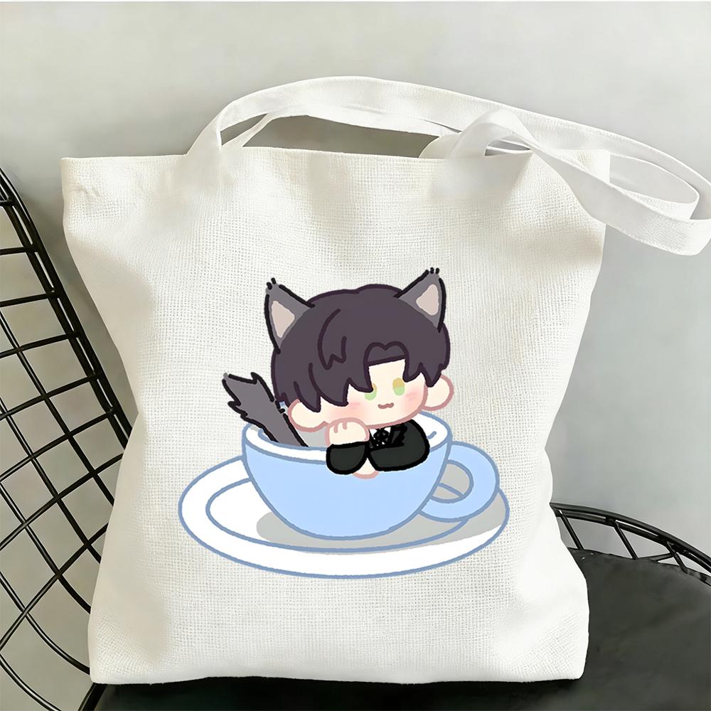 35x40CM Love and Deepspace Rotating Water Cup Dizzy Cat Canvas Bag Rafayel Zayne Xavier Anime Cosplay Single Shoulder StorageBag