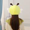 Lovely Expression Short Type Yellow Show Hat Funny 3D Bee Cap Animal Plush Headgear Costume Accessories