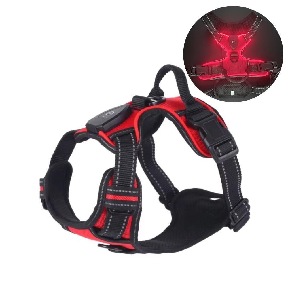 Light Up Luminous Pet Chest Strap Adjustable Dog Glow Vest Practical LED Dog Harness  Cats Pet