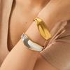 18K Gold High-Gloss Curved Stainless Steel Women's Bracelet with Non-Fading Titanium Steel