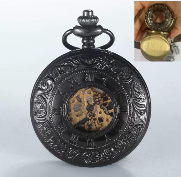 Vintage Double-Lid Polished White Metal Mechanical Pocket Watch - Glossy Student Gift & Commemorative