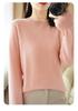Women's Round Neck Sweater: Solid Color Knit Pullover for Autumn/Winter, Long Sleeve, Lightweight and Short.