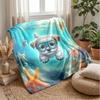 Underwater Paws and Coral Theme blanket Lightweight Warm Flannel Blanket Decorative Throw Blanket for Home Decoration