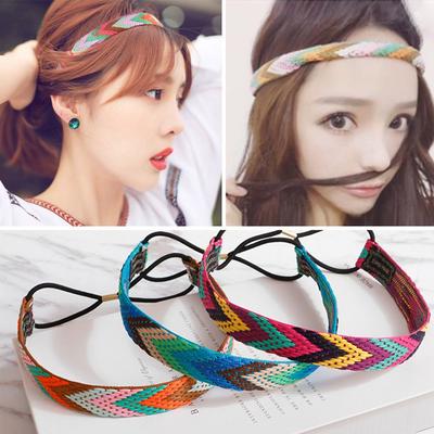 Ethnic Embroidery Flower Retro Hair Accessories Vintage Bohemian  Headband Elastic Hair Band