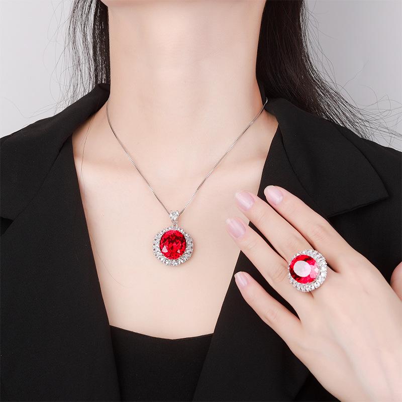 Jewelry Simulation Bird'S Nest Cut Champagne Orange Egg Shaped Luxury Set 18 * 20