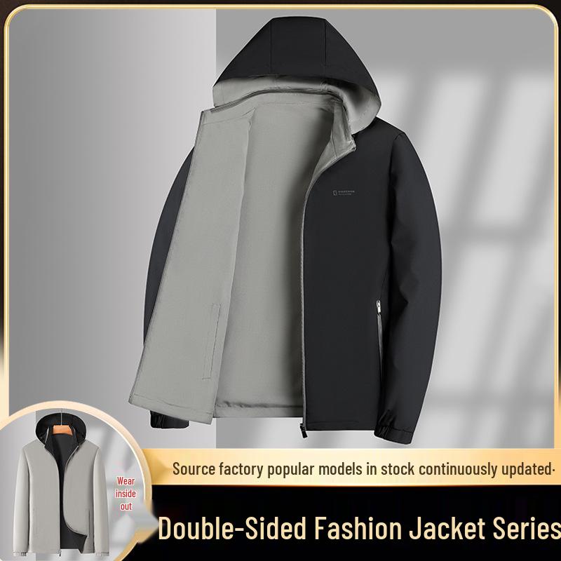 Men's Fashion Casual Jacket: Autumn Long-sleeved Solid Color for Young and Middle-aged