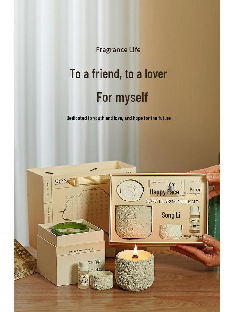 Luxury Cement Cup Aromatherapy Candle: Long-Lasting Fragrance and Elegant Ornament for a High-End Ambiance, Perfect Birthday Gift
