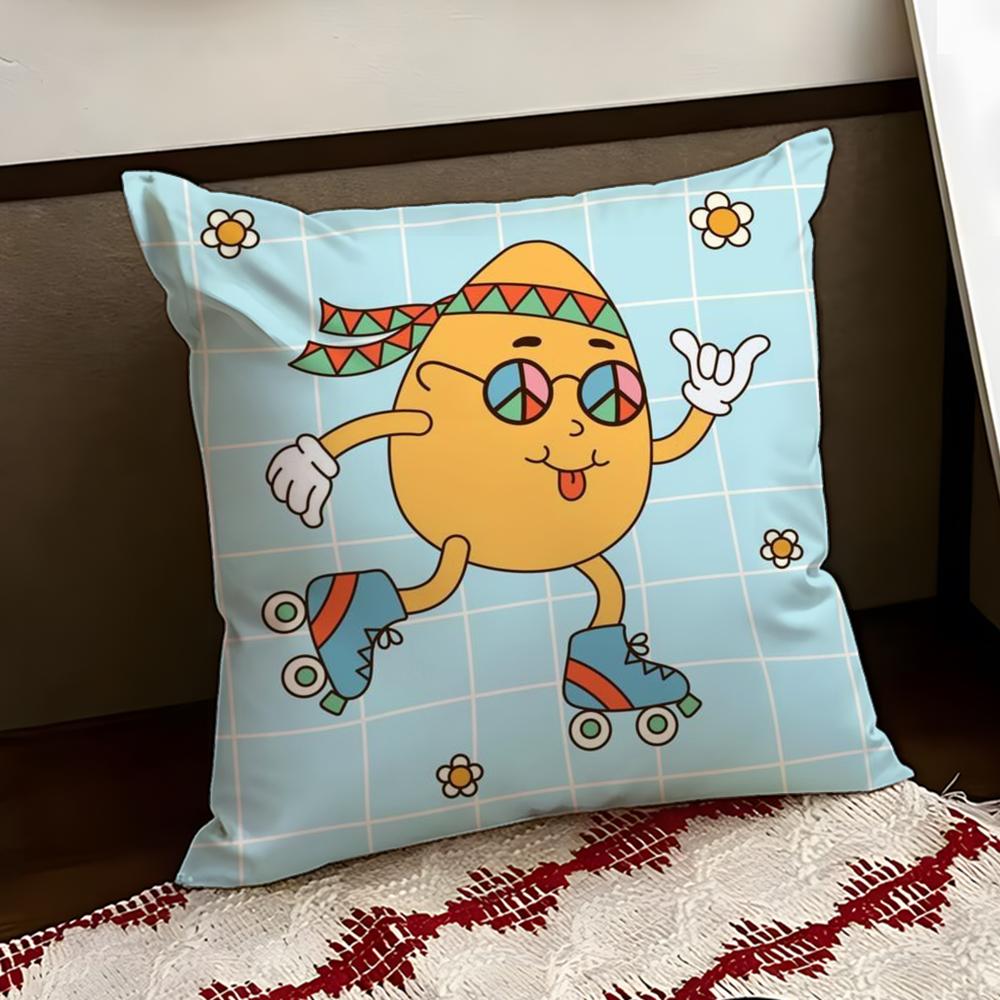 

Easter Day Cushion Cover Reversible Soft Durable Pillow Cover Home Car MultiScene Use for Daily Comfort 30X30cm