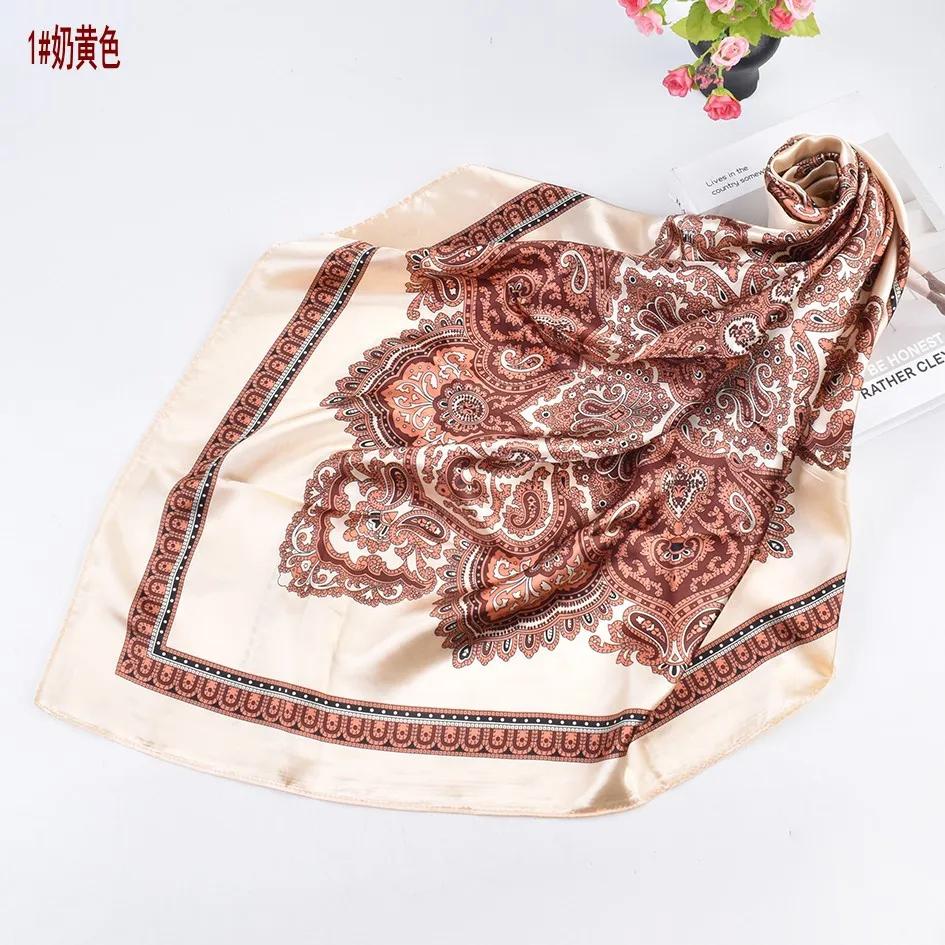 Unisex Turban Head Scarf Headwear Square Hair Scarves for Riding Camping Cycling Exquisite Silk Feeling Hair Cover Wrap