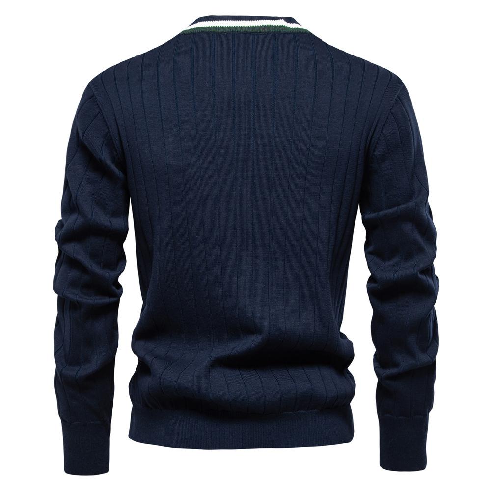 Callaway 2025 Autumn/Winter Embroidered New Cardigan Men's V-neck Long Sleeved Sweater Knitted Coat