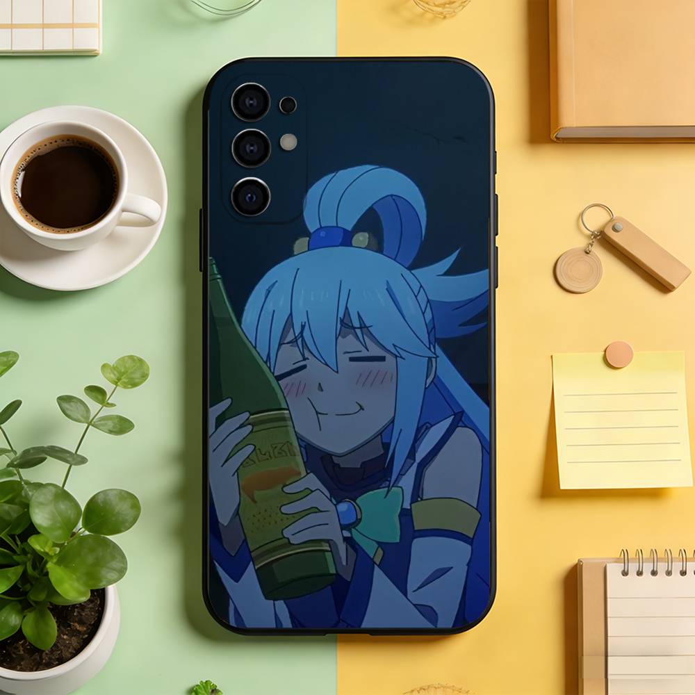 KonoSuba Aqua  Phone Case For Samsung S25,S24,S21,S22,S23,S30,Ultra,S20,Plus,Fe,Lite,Note,10,Black Cover Samsung S21lite