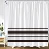 Black And White Striped Shower Curtain Creative Simple Line Geometric Bath Curtains Modern Fabric Print Home Bathroom Decor Sets
