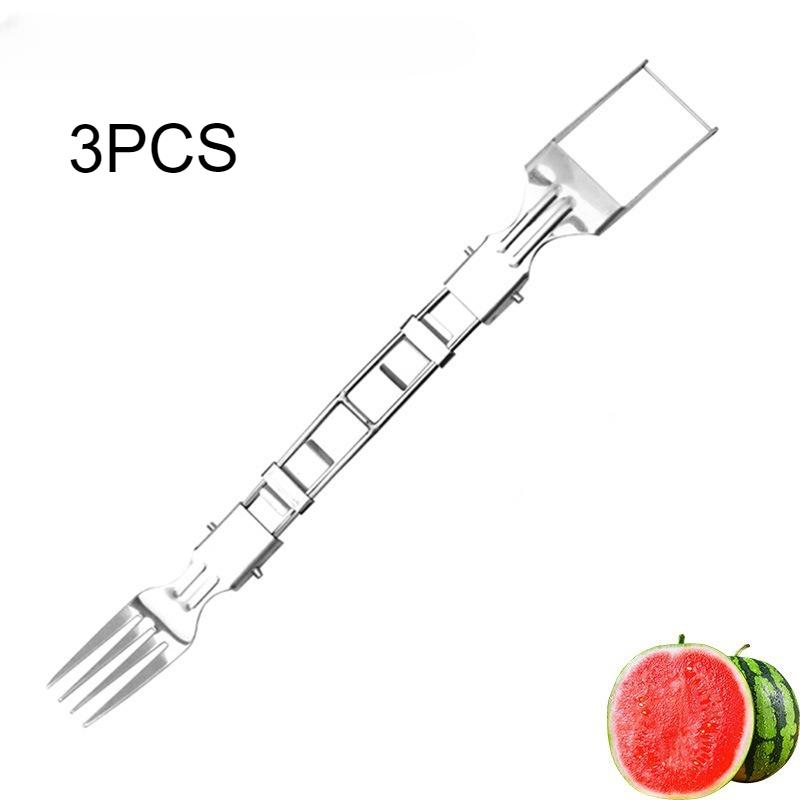 New Dual-purpose Watermelon Cutter,Stainless Steel Watermelon Fruit Fork Fruit Slicer, Household Convenient Cutting Tool Gadgets