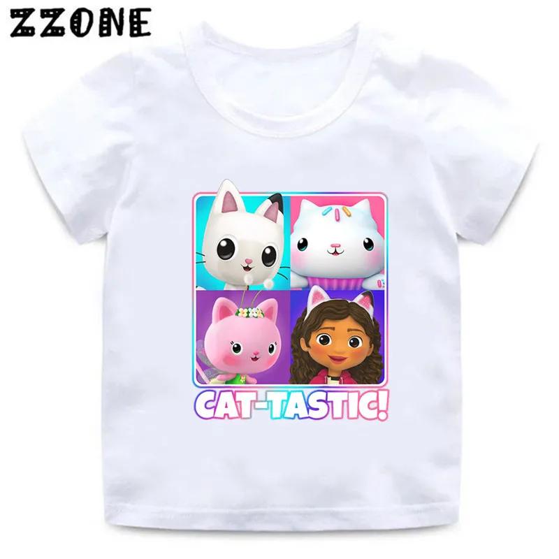 Girls Clothes Cute Gabbys Doll House Cartoon Kids Funny T-Shirts Baby Boys T Shirt Summer Short Sleeve Children Tops,ooo5456