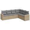 Vidaxl 6-Cz. Conjunto de Móveis de Jardim com Almofadas, Bege, Polirratan