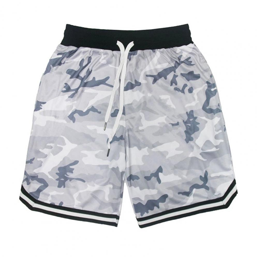 5XL Summer Shorts Men Fitness Shorts Camouflage Design Waist Drawstring Polyester Quick Dry Sports Short Trousers for Outdoor