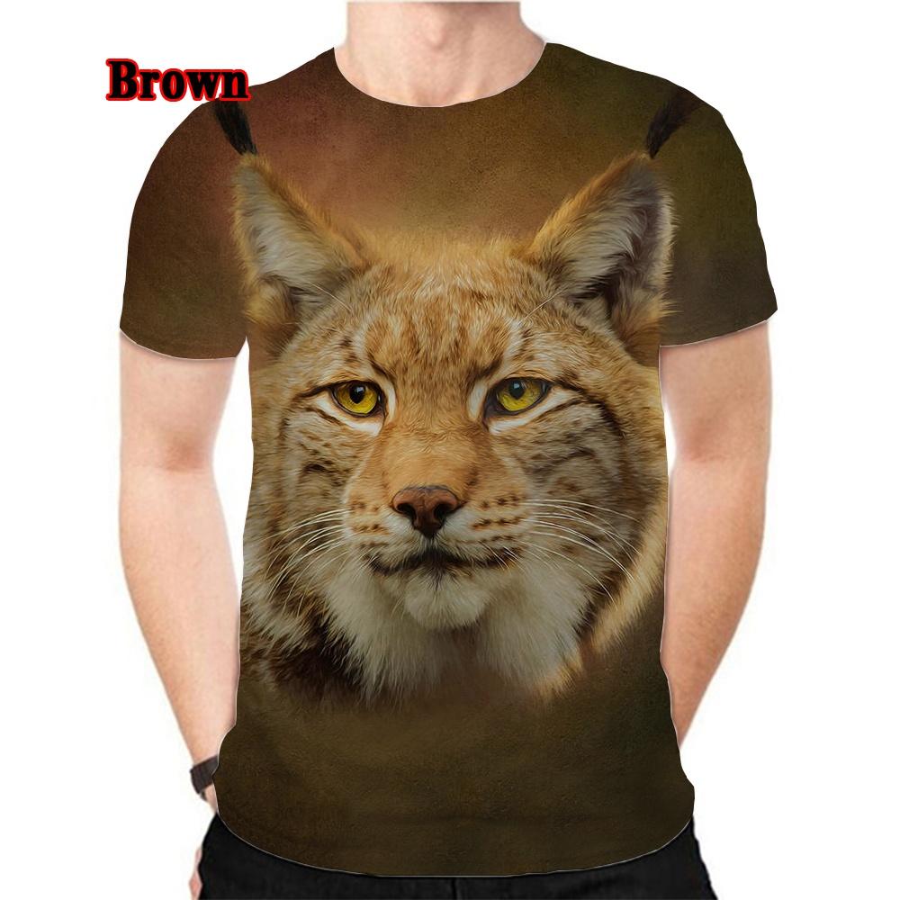 men woman Spring/Summer Printed 3D Animal Lynx Harajuku Streetwear Short Sleeve Unisex Hip Hop T-shirt XS-5XL