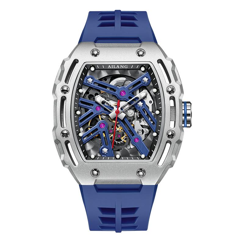 AILANG Tonneau Skeleton Mechanical Men's Watches Automatic Watch For Men Top Brand Luxury Fashion Clock Relogio Masculino