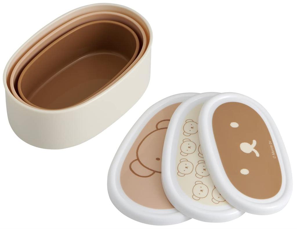 Skater Lunch Sealable Storage Set of Made in Box, Containers, 3, 860ml, Boris, Japan, SRS3SAG-A