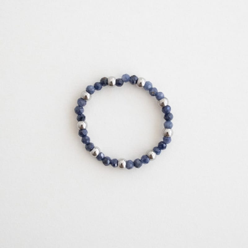 MERRYMOTIVE Deep Blue Gemstone Surgical Ring