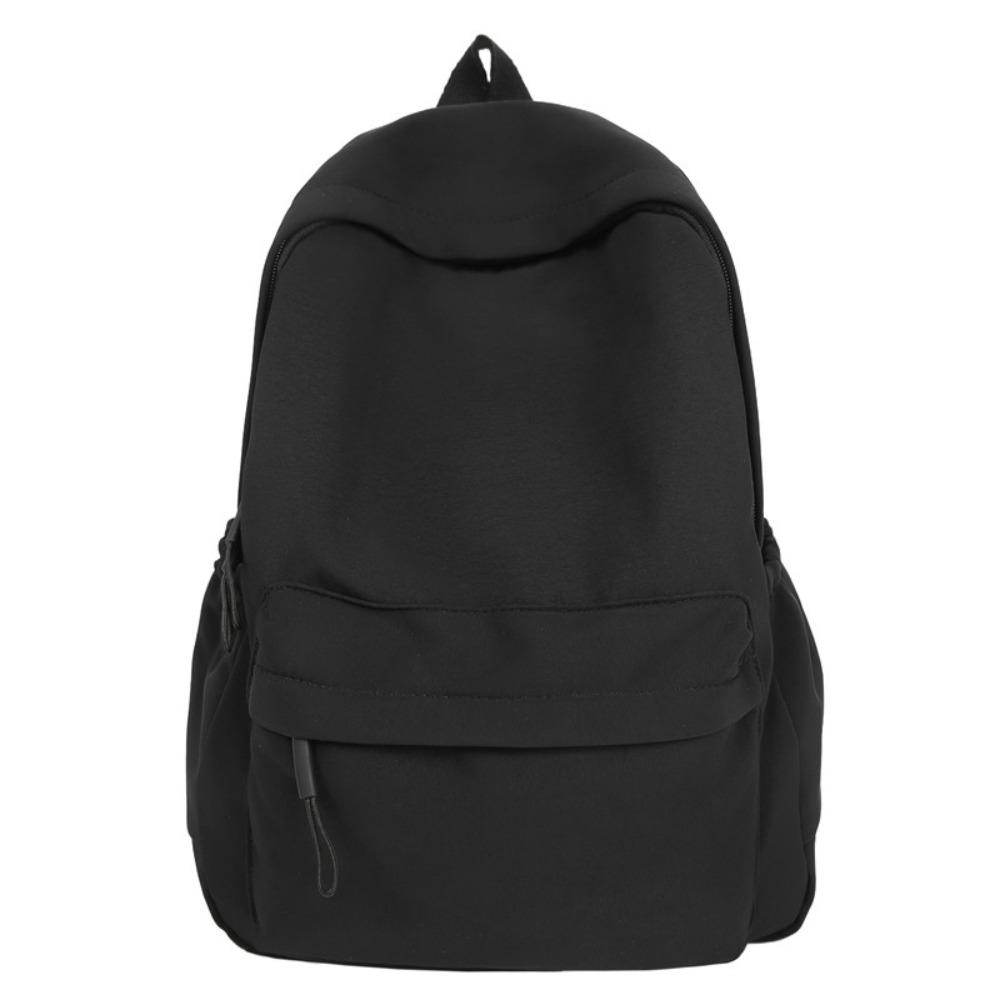 Solid color simple backpack girls' junior high school college student schoolbag large capacity niche versatile design large capacity backpack