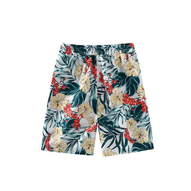 Versatile Men's Quick-Dry Shorts & Floral Shirt Set - Retro Hainan Island National Trend