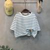 C S In The Room 1 + 1 Tono STripe Crop T ShirT 4 ColorS