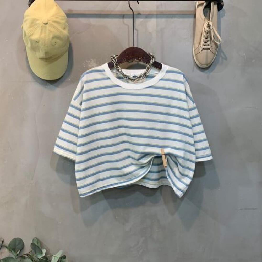 C S In The Room 1 + 1 Tono STripe Crop T ShirT 4 ColorS