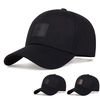 Casquette de baseball unisexe d'extérieur avec décoration d'étiquette en cuir PU tendance, casquettes hip-hop ajustables en coton, chapeau de papa, casquettes de camionneur