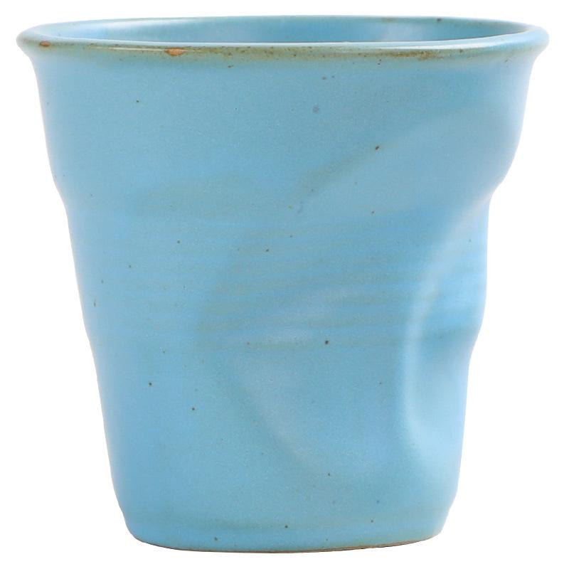 Stoneware Coffee Creative Hand-pinched Pleated Cup Ceramic Latte Cup Espresso Cup Vintage Afternoon Tea Cup
