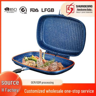 Non-Stick Double-Sided Marble Griddle Frying Pan