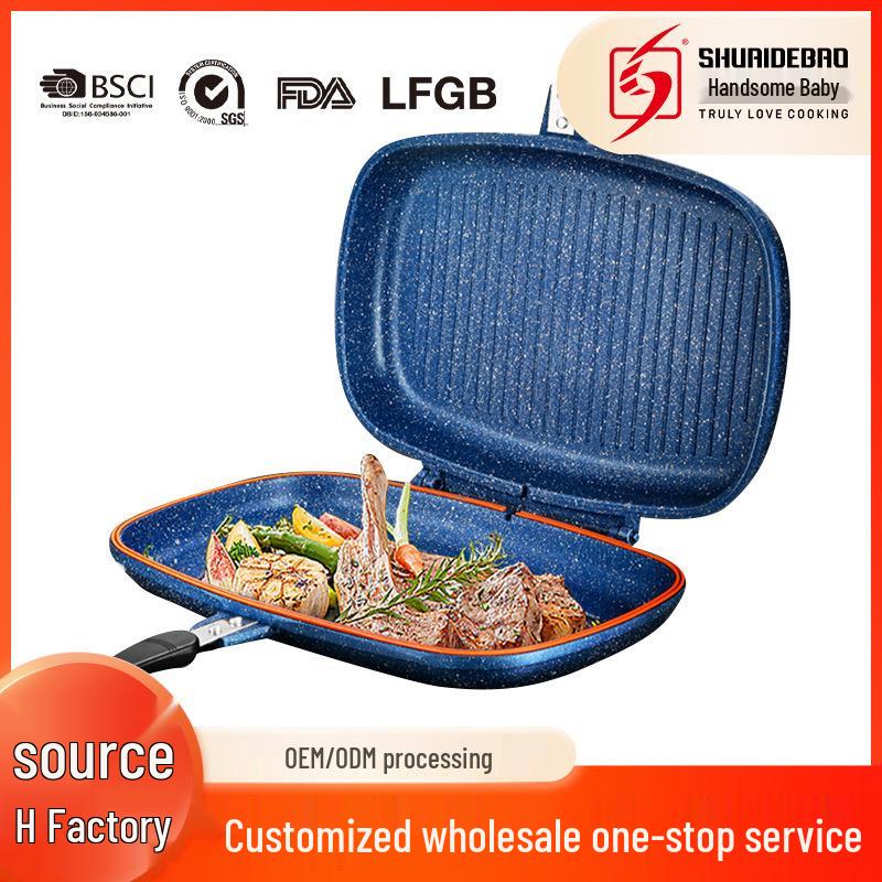Non-Stick Double-Sided Marble Griddle Frying Pan 36