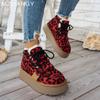 Fashion Women Leopard Platform Snow Ankle Boots Flats Warm Cotton Shoes Woman 2025 Trend Fashion Casual Sneakers Winter New Mujer Botas