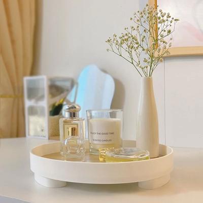 Plastic Round Storage Tray White Home Decorative Storage Tray Fashion Key Plate Women
