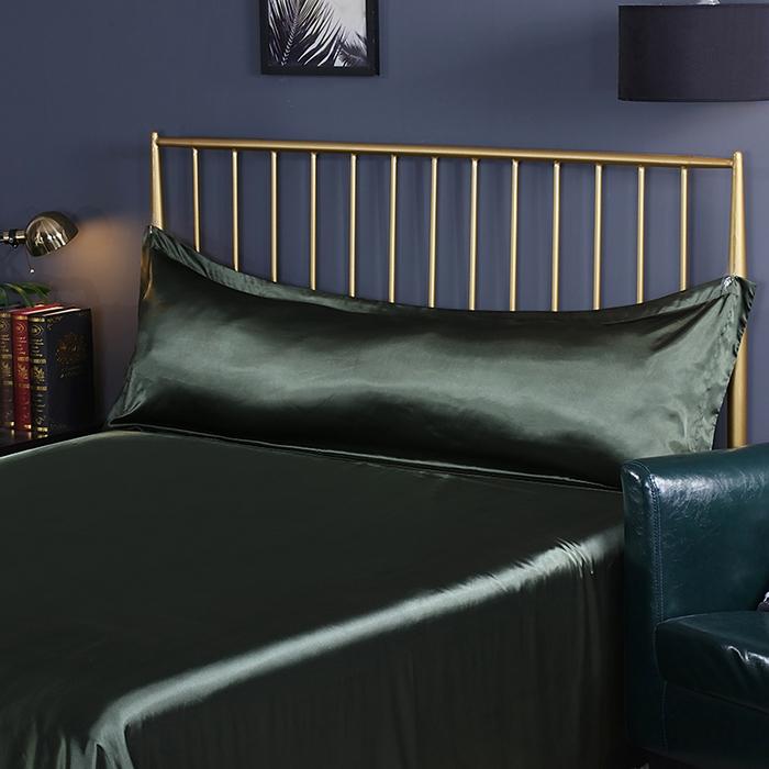 New Summer Washed Silk Long Pillowcase Double Pillowcase Couple 1.2 Meters 1.5m Long Ice Silk Pillowcase Without Sheets