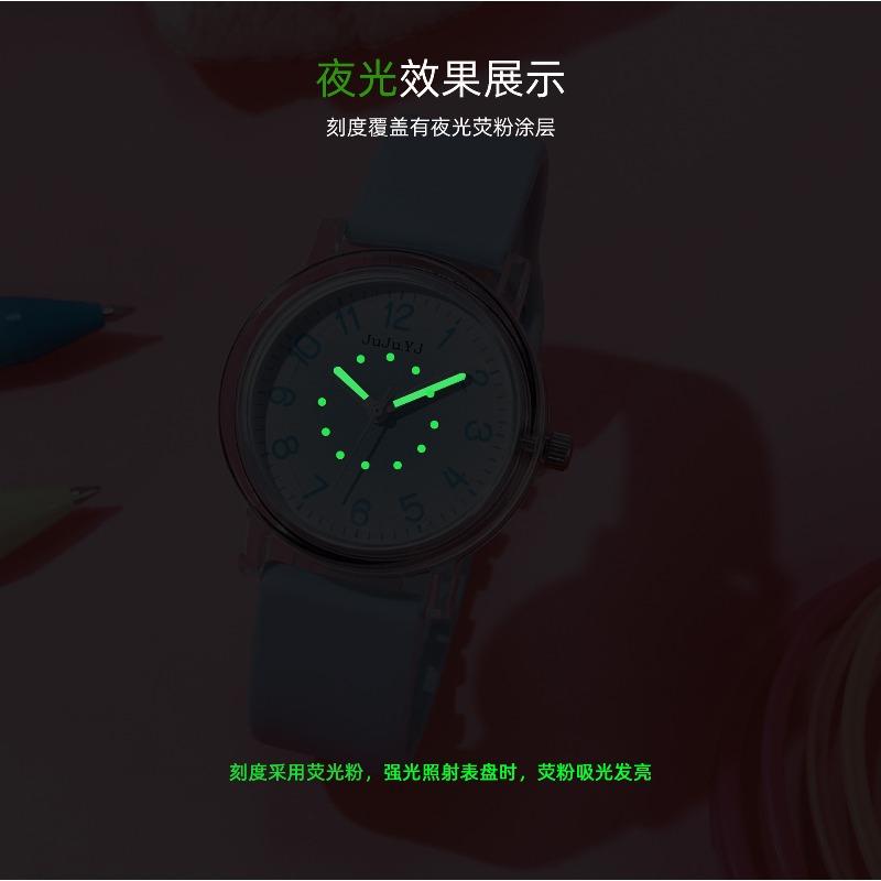 New silicone tape student watch girl junior high school student exam special watch luminous waterproof quartz watch
