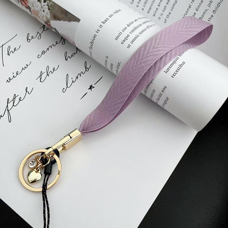 Women's Solid Color Phone Case Lanyard & Universal Wrist Strap Key USB Earphone Bag
