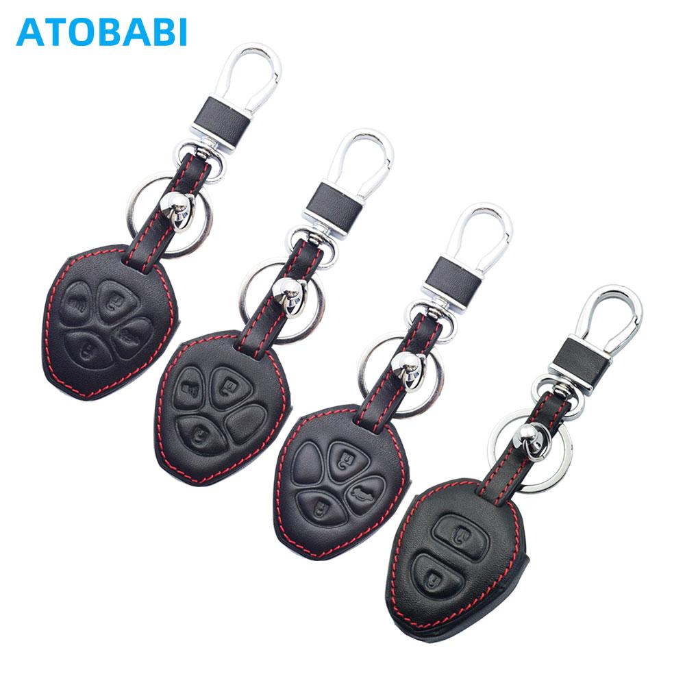Leather Car Key Cover Remote Fobs Shell Protector Cases Auto Accessories For Toyota Camry Avalon Corolla Matrix Rav4 Venza Yaris